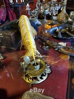 Original Prop From Movie Peter Pan Pirate Captain Hook's Feather Pen & Ink Well