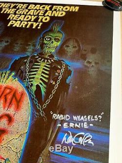 Original Return of the Living Dead Movie Poster Signed by 4 Rare Horror