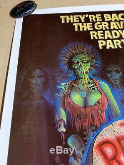 Original Return of the Living Dead Movie Poster Signed by 4 Rare Horror