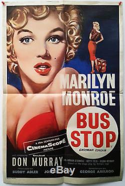 Original Vintage Folded British movie poster MARILYN MONROE BUS STOP