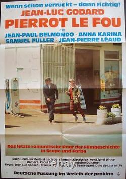 PIERROT LE FOU German A1 movie poster R72 GODARD JEAN-PAUL BELMONDO ANNA KARINA