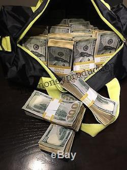 PROP MONEY BAG NEW STYLE USED 100s 1MILLION FULL PRINT for Movie, video, etc