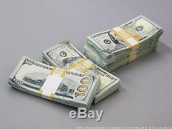 PROP MOVIE MONEY Fake Money New Style AGED $100s $500k Blank Bundle Duffel Bag