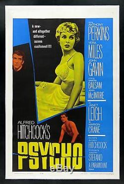 PSYCHO CineMasterpieces ALFRED HITCHCOCK LINEN BACKED HORROR MOVIE POSTER 1960