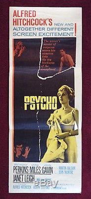 Psycho Original Movie Poster 1960 Rare Insert Hitchcock Halloween Horror