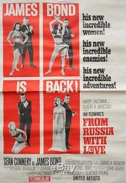 RARE JAMES BOND From Russia With Love 1964 VINTAGE MOVIE POSTER Sean Connery