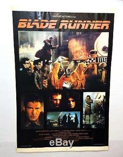 RARE Original 1982 BLADE RUNNER Movie 36x24 Poster Authentic Harrison Ford Scifi