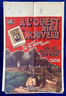 RARE POSTER ALL QUIET. WESTERN FRONT in French, German and English