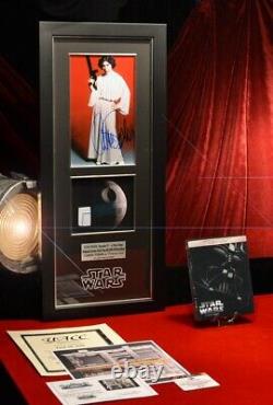 RARE Screen-Used Prop DEATH STAR, Signed CARRIE FISHER Star Wars COA, DVD, Frame