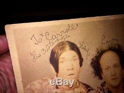 RARE Three 3 Stooges Signed Photo Larry Shemp Moe Howard Autograph from 1947