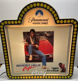 RARE VINTAGE Paramount Home Video Flashing Promo Sign Beverly Hills Cop 1984