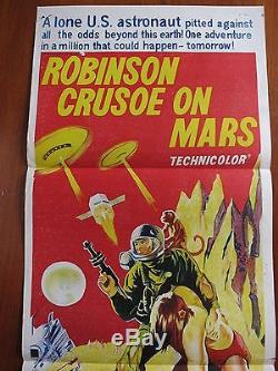ROBINSON CRUSOE ON MARS Original Australian Daybill Movie Poster