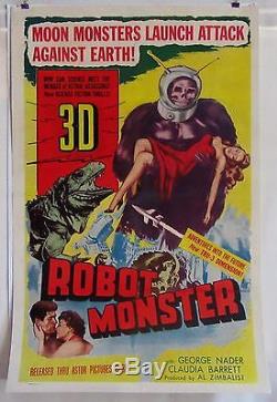 Robot Monster Original 1953 3-d Movie Poster Linen Ex