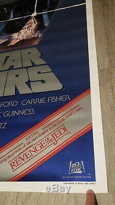 ROLLED! STAR WARS 1982 Original Movie Poster 27x41 Revenge of The Jedi Banner