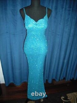 Raquel Welch Owned & Worn Turquoise Beaded Gown Stylist Sydney Guilaroff