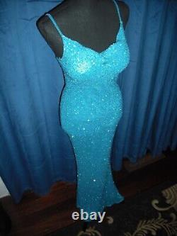 Raquel Welch Owned & Worn Turquoise Beaded Gown Stylist Sydney Guilaroff