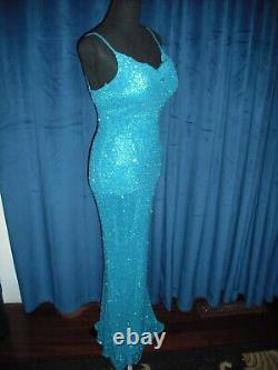 Raquel Welch Owned & Worn Turquoise Beaded Gown Stylist Sydney Guilaroff