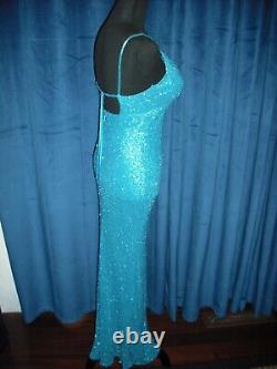 Raquel Welch Owned & Worn Turquoise Beaded Gown Stylist Sydney Guilaroff