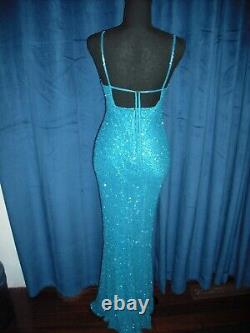 Raquel Welch Owned & Worn Turquoise Beaded Gown Stylist Sydney Guilaroff