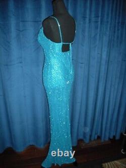 Raquel Welch Owned & Worn Turquoise Beaded Gown Stylist Sydney Guilaroff