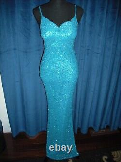 Raquel Welch Owned & Worn Turquoise Beaded Gown Stylist Sydney Guilaroff