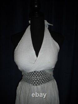 Raquel Welch Owned Worn White Cotton Halter Dress from Stylist Sydney Guilaroff