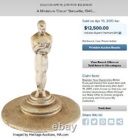 Rare 1939 11th Annual Academy Awards (AMPAS) miniature table Oscar statue