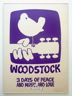 Rare 1969 Original Woodstock Arnold Skolnick Iconic Framed Concert Movie Poster