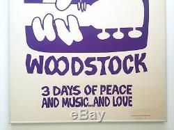 Rare 1969 Original Woodstock Arnold Skolnick Iconic Framed Concert Movie Poster
