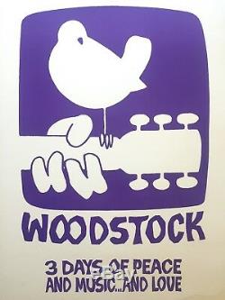 Rare 1969 Original Woodstock Arnold Skolnick Iconic Framed Concert Movie Poster