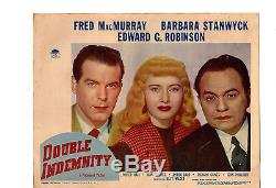 Rare Set of (2) 1944 Original Lobby Cards Double Indemnity Billy Wilder