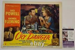 Rhonda Fleming Signed Original Cry Danger Lobby Card Movie Poster JSA COA