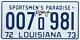 Richard Dreyfuss Autographed Jaws Louisiana License Plate BAS