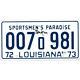 Richard Dreyfuss Jaws Signed Sportsmen's Paradise Louisiana License Plate BAS