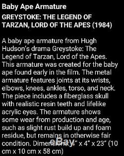 Rick Baker Studios Baby Ape Armature From Greystoke Legend of Tarzan Signed COA