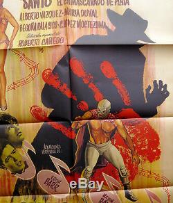SANTO CONTRA EL ESPECTRO DEL ESTRANGULADOR Horror MEXICAN MOVIE POSTER 1965