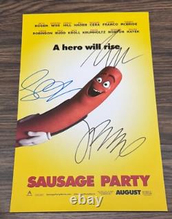 SAUSAGE PARTY Signed Movie Poster 11x17 with COA Authentic Memorabilia