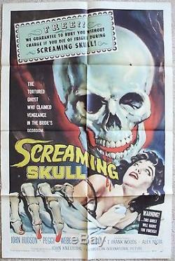 Screaming Skull Original 1958 1sht Movie Poster Folded Very Good