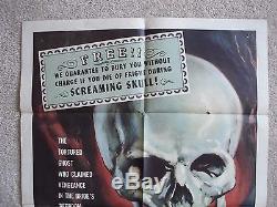 Screaming Skull Original 1958 1sht Movie Poster Folded Very Good