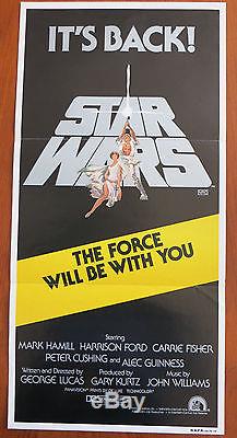 STAR WARS (1977) Original Australian Daybill Movie Poster R81 George Lucas