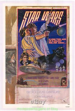 STAR WARS MOVIE POSTER STYLE D Folded 27x41 Original One Sheet 1977