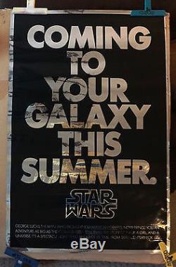 STAR WARS Original 1977 Advance MYLAR Movie Poster One-Sheet VERY RARE