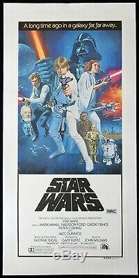 STAR WARS Original LINEN BACKED Australian Daybill Movie Poster Tom Chantrell