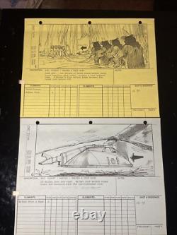 STAR WARS RETURN OF THE JEDI storyboards movie prop George Lucas ewoks ROTJ X1