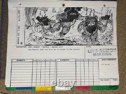 STAR WARS RETURN OF THE JEDI storyboards movie prop ORIGINAL 1982 BIKER EWOK X1
