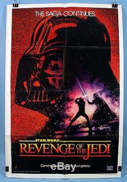 STAR WARS REVENGE OF THE JEDI Original 1983 rare 27x41 dated Movie Poster