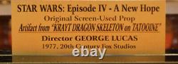 STAR WARS Screen-Used Prop Piece of TATOOINE KRAYT DRAGON, COA, DVD, CASE Light