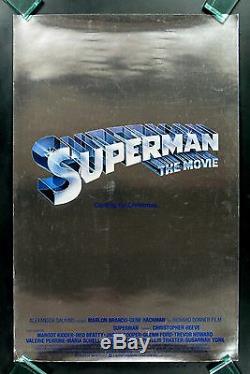SUPERMAN CineMasterpieces CHRISTMAS ADVANCE SILVER MYLAR MOVIE POSTER 1978