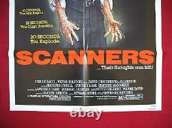 Scanners 1981 Original Movie Poster 1sh David Cronenberg's Halloween Horror Nm