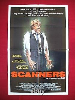 Scanners 1981 Original Movie Poster 1sh David Cronenberg's Halloween Horror Nm